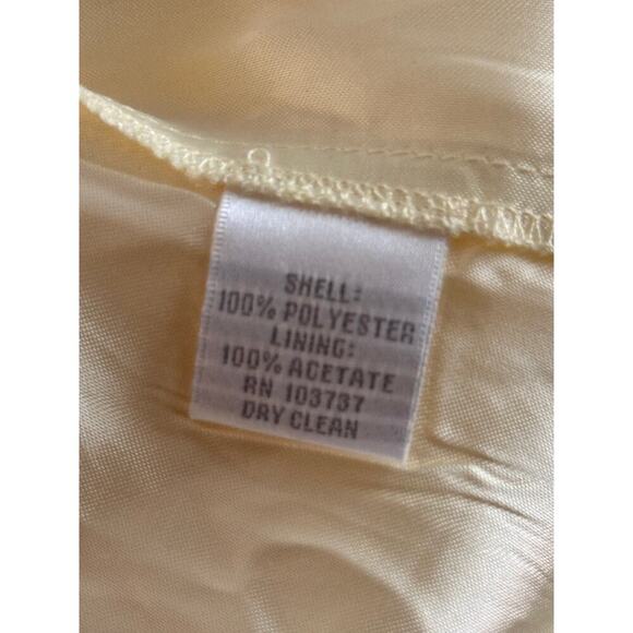 Vintage Donna Morgan butter Yellow Rhea One-Shoulder Chiffon Dress Size 4 - Picture 11 of 13